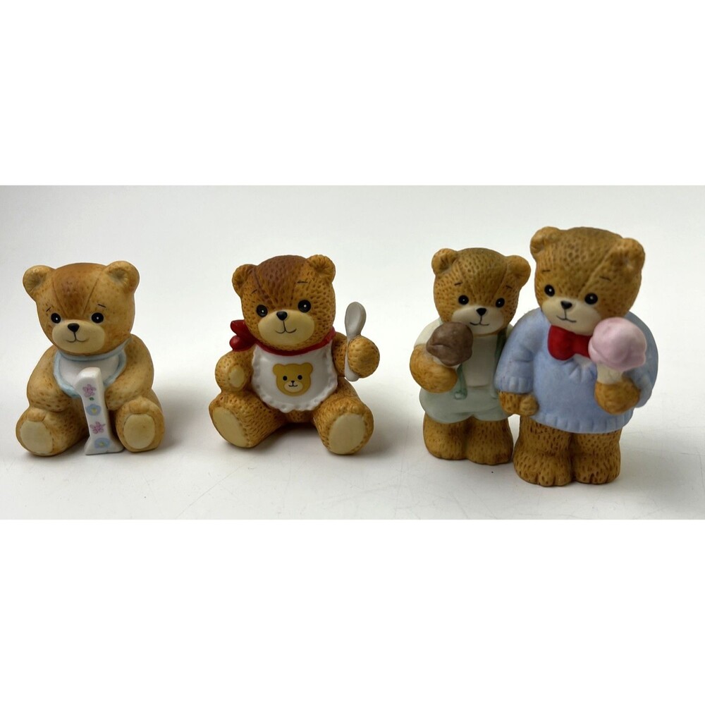 Lot of 3 Enesco Lucy Rigg - 1 yr Baby Bear, With Bib, Ice Cream Eating